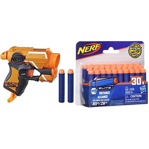 Image of Nerf Micro Shots N-Strike Elite Fire Strike with 30 Extra Elite Darts Pack, Ages 8 and Up