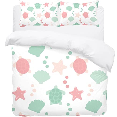 Parure de lit avec housse de couette anti-glisse rose pour grands lits doubles et King size - 2