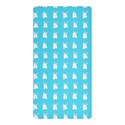 Drap-housse imperméable enfant 132x71 cm licornes bleues