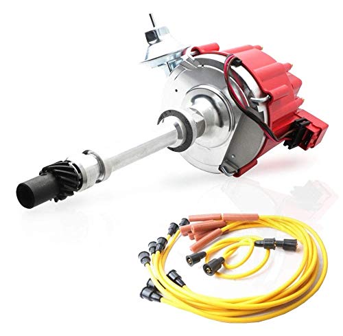 MOSTPLUS Distributor & Spark Plug Wires Ignition Combo Kit Compatible with Chevy SBC 350 BBC 454 HEI 850002 D1002