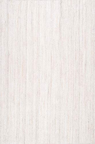 Image of nuLOOM Rigo Handmade, Off-White, 6' x 9', Hand Woven, Farmhouse, Jute, Soft and Textured, High Traffic, Stain Resistant, Easy Clean, Durable Area Rug for Bedroom, Living Room, Dining, Den, Foyer