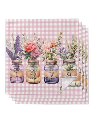 Servilletas de Tela Floral Lavanda 50.5x50.5 cm Pack 4 miniatura 1