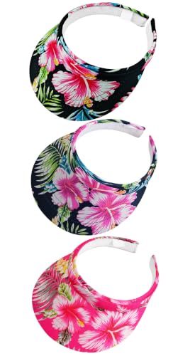 Image of 3 Pack Sports Sun Visor Hat Women Men Adjustable Clip On Visors Outdoor Golf Beach Cap