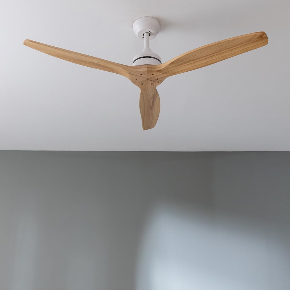 Cecotec - Wentylator sufitowy EnergySilence Aero 5270 WhiteWood - Silnik 40W DC, Średnica 132 cm, Sterowanie, Timer, 6 prędkości, Lato i zima, Regulacja wysokości 15 lub 25 cm, Cichy