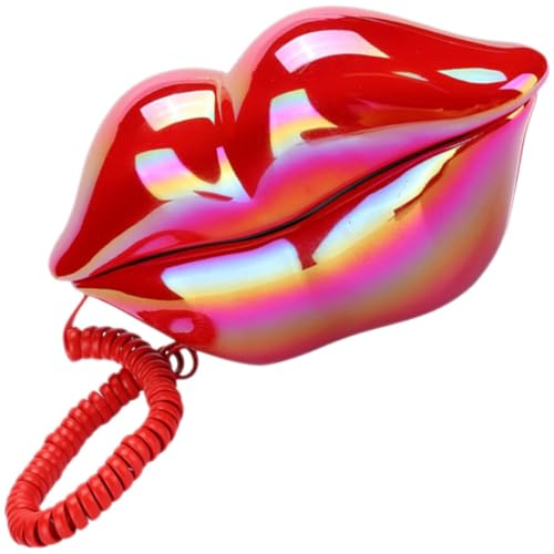 Teléfono Fijo Labios Rojos Kichvoe Adorno Creativo para Decorar el Salón