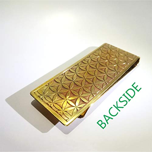 Image of Money Clips in Brass Front Pocket Minimalist Slim Credit Card Holder, Cash Clip Size: 3cm x 7.5cm