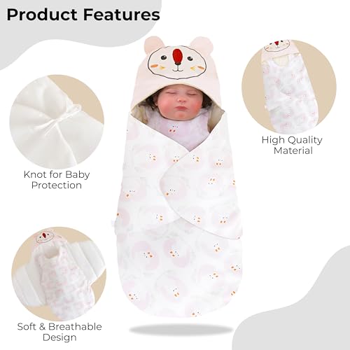 Image of BEMBIKA Baby Blankets for Boys Girls Fleece Baby Sleeping Bag Unisex Baby Essentials for Newborn Infants swaddling Baby Blanket for Kids Toddlers - Bunny Pattern
