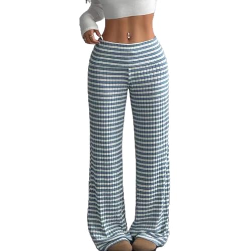Pantalon décontracté femme rayé fluide pour tenue de bureau chic