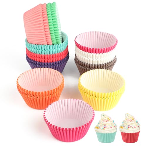 Lot de 500 Caissettes à Cupcakes & Muffins en Papier – Antiadhésives, Résistantes à la Graisse, Non Blanchi – Moules Papier pour Cuisson, Pâtisserie
