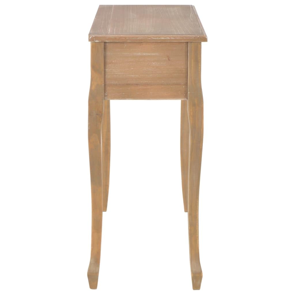 vidaXL Tavolo Consolle da Trucco Compatto con 3 Cassetti Tavolino Cosmetico Toilette Pomelli in Ferro Marrone in MDF e Legno di Pino