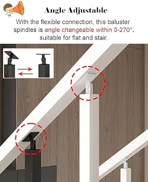 Adjustable Metal Stair Spindles - Iron Balusters for Contemporary Outdoor Decks and Porches - Ideal for Staircase Enhancement