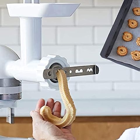 Biscuit Maker Meat Mincer Cookie Attachment, Stainless Steel Pastry Churros Attachment Making Tools Biscuit Mold Dough Cutters Pastry Maker Kitchen Helper Accessories (5#) Cover