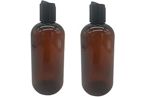 Amber Squeeze Bottles, 8oz Plastic Boston Bottles, BPA-Free