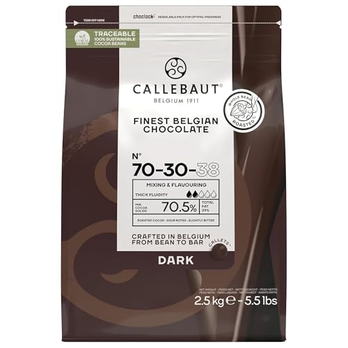 Callebaut 70-30-38 Dark Chocolate Couverture Callets 70.5% Cocoa 2.5kg