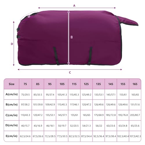 Protège cheval d'hiver imperméable lavable en machine de 85 cm - 3