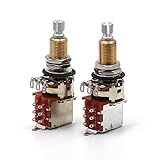 Pair (2X) Bourns 500K Push/Pull Audio Taper LONG (3/4' bushing) Split Shaft Potentiometer