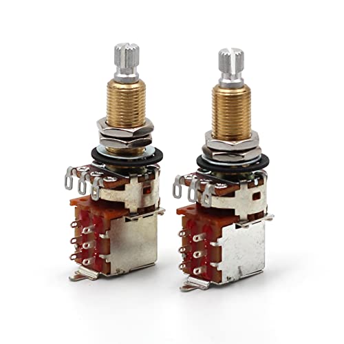Pair (2X) Bourns 500K Push/Pull Audio Taper LONG (1.9cm bushing) Split Shaft Potentiometer