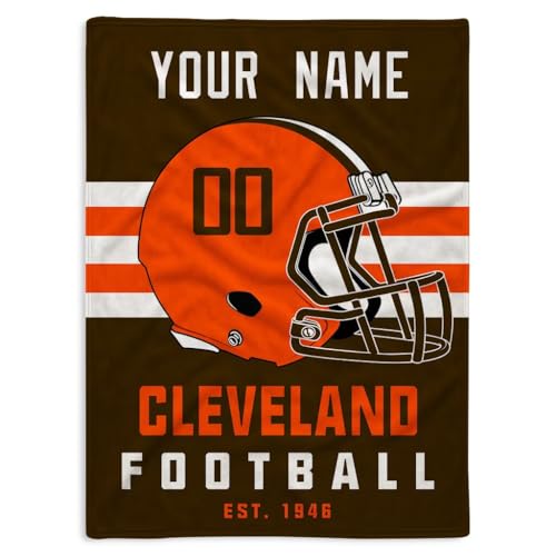 Tiffur Cleveland Blanket Throw Blanket Customize Any Name and Number Gifts for Men Women Kids 3 Colors