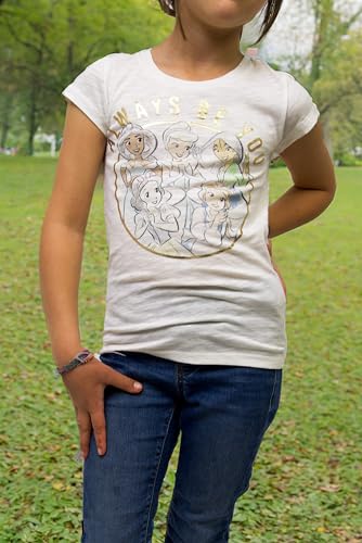 Disney Girls Watercolor Gold Princess Always Be You Short Sleeve Tee Shirt3
