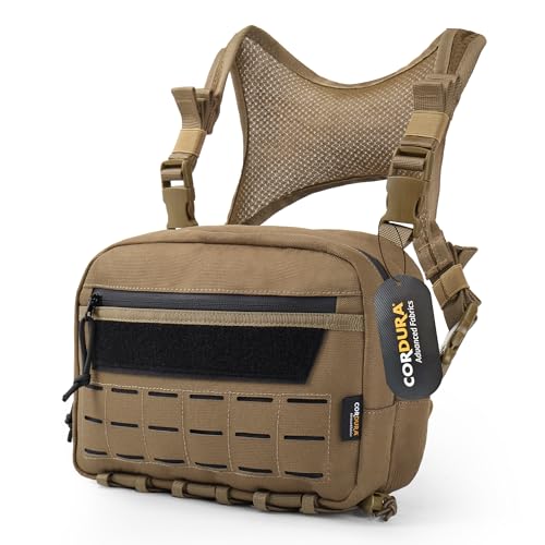 Mardingtop Poche Poitrine Tactique Molle Gilet Pouch Chest Rig pour Aventures en Plein air, Cyclisme
