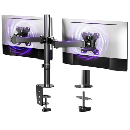 Image of HEYMIX LIFE Dual Monitor Arm - Screen Mount Monitor Arm for Computer Monitors, Dual Monitor Stand for 2 Screen 13-27 inch Computer Screens, VESA 75mm /100mm Monitor Holder for Gaming&Office