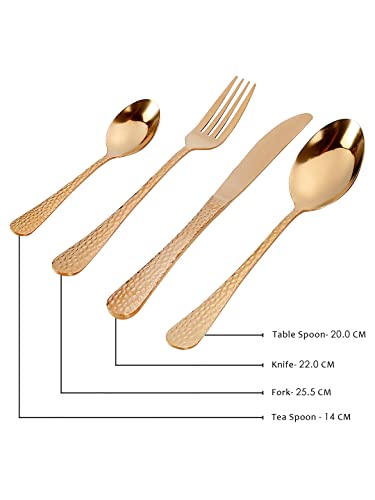 Sabichi-197283-Copper-Hammered-16pc-Cutlery-Set-Flatware-Set-for-Four-People-Includes-Table-Knife-Fork-Spoons