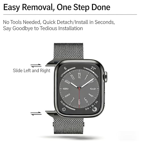 Correa iWatch Series 11 de metal magnética para oficina y vestir formal 3