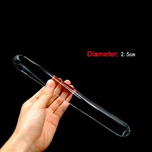 WRZHL Jeans Lunghezza 23 Centimetri di Vetro Trasparente Rod Portatile Liscio Massaggio Rod Muscle Stimolante Dild'o T-Shirt Pillole (Size : 2.5cm)