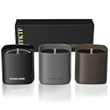 Scented Candles for Men - 3 Pack Teakwood Mens Candles Gift Set | Essential Oil Soy Wax Candle | Luxury Masculine Gifts for Him, Husband, Boyfriend