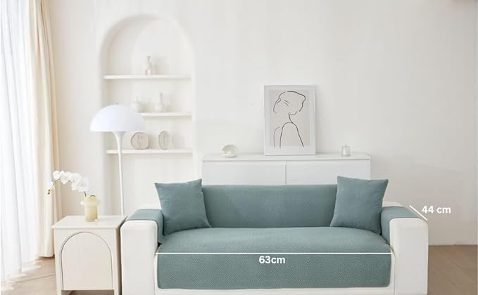 Image of HOMETHREADS Innovative Premium Sofa Cover Set with PVC Backing for Non-Slip Comfort (Green, 1 Seater | 176x63cm)