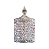 1 x leere Glasdose mit Deckel, 300 m, für Süßigkeiten und Kekse, zylindrische Zuckerwürfel, Behälter, Behälter, Behälter, Lebensmittel-Organizer für Zuhause, Büro, Geschäft, Schreibtisch (bunt)