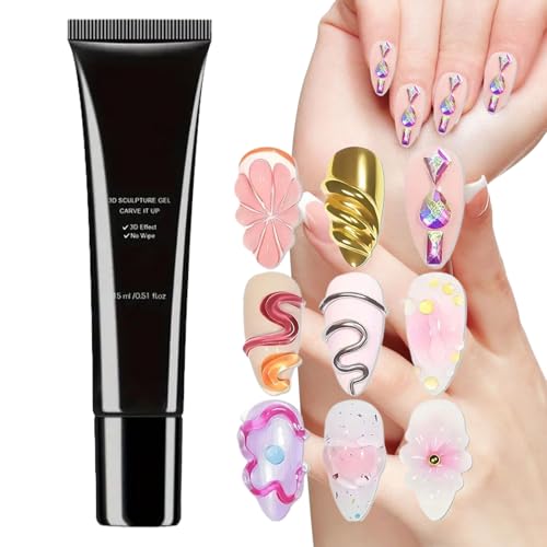 Gel 3D para Uñas,15ml Fuerte Adhesivo para Decoraciones de Uñas | Cuidado De Belleza Para Gemas, Calcomanías, Decoración, Escultura, Hogar, Fiesta, Salón, Uso Diario