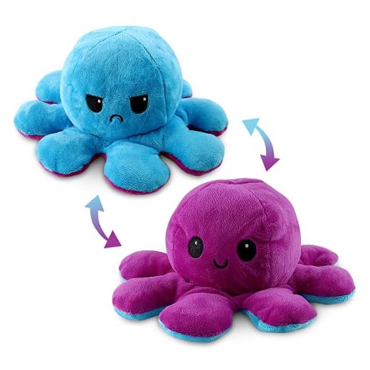 Esportic Peluche de Pulpo Reversible, Pulpo Reversible Prime, Pulpito Reversible, Pulpo Reversible Flip de Doble Cara de Juguete Suave, Pulpo Peluche como Regalo de Cumpleaños para Niños y Adultos