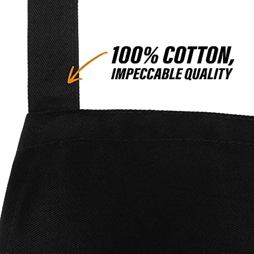 House 2 Home Reality Apron | 100% Cotton | Aprons for Women & Men | Black Apron with Pockets