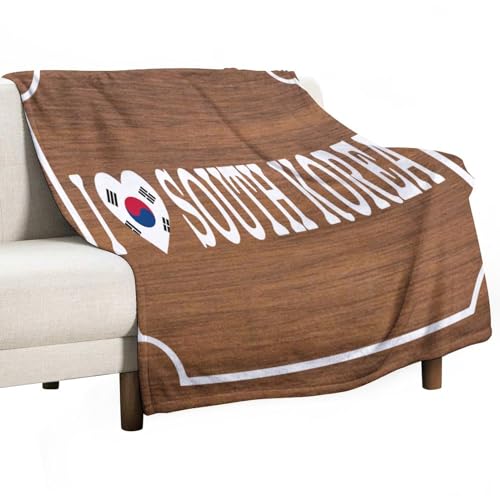 Couverture polaire I Love Corée du Sud de grande taille 177x203 cm - 2