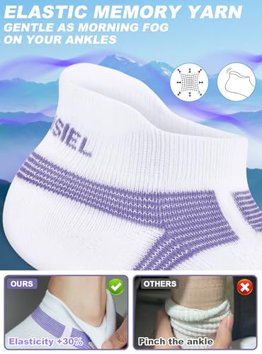 Image of Trusiel Ankle Athletic Running Socks Cushioned Anti-Blister Low Cut Tab No Show Socks for Men and Women 5 Pairs