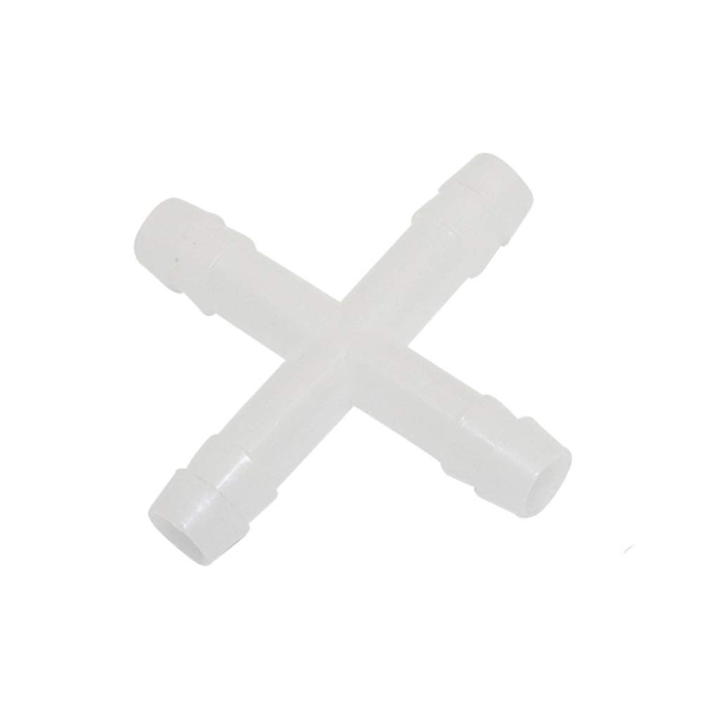Adaptador de Conector de Manguera Conector de 4 Vías con Conectores Rápidos Cruzados de Púas de 10 Mm Accesorios de Tubería de Riego para Jardínrícola Divisor de Manguera 200 Piezas