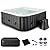 GYMAX Hot Tub, Inflatable Hot Tub with 130 Soothing Bubble Air Jets, Insulated Lockable Cover, Ground Mat & Filter Cartridges, Outdoor Blow Up Spa Tub for Backyard, Patio (Square, 4-6 Person)