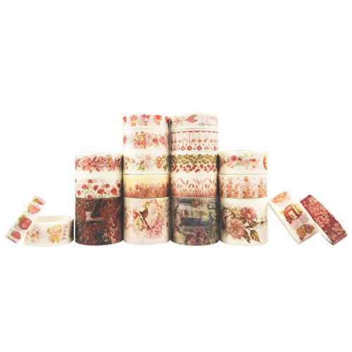 Flic-Flac WJCR-JD 20Pc Washi Paper Tape Rolls Decorative Masking Tape Diy Adhesive Paper Tape cover