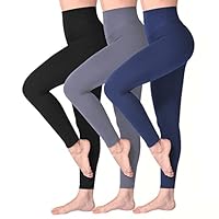 SINOPHANT High Waisted Leggings for Women, Buttery Soft Elastic Opaque Tummy Control Leggings, Plus Size Workout Gym Yoga(Black/Navy/Grey,S-M)