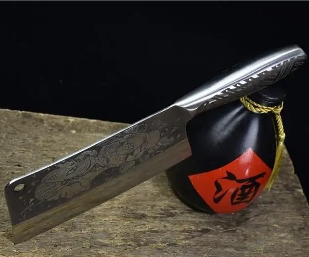 Meat Cleaver,Cleaver Knife 7 Inch Longquan Knives Veins Handmade Forged Sharp Slicing Cleaver Kitchen Knife With Patterns Cooking Tools, LAMAJIGA5844