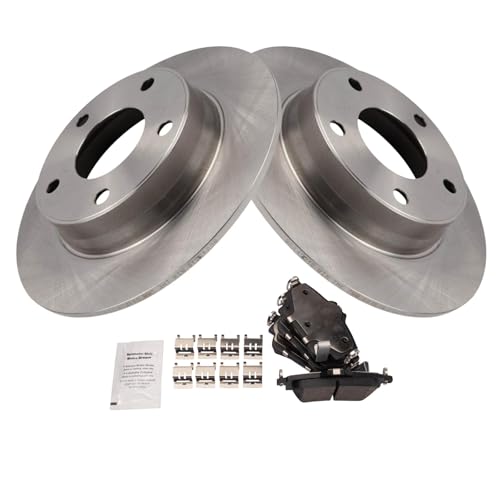 Image of TRQ Rear Brake Pad and Rotor Set Ceramic Rotors Compatible with 2020-2022 Nissan Sentra