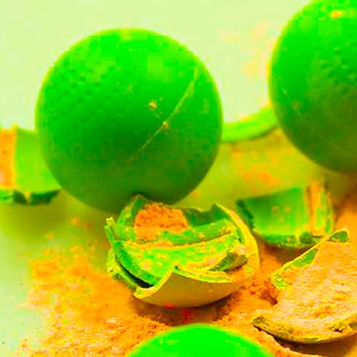 60 X Riot Balls Projectiles -Maximum Stopping Power Non-Lethal Pepper Spray & Tear Gas Blend Balls - Non Lethal Self Defense Projectile Rounds for Byrna Launchers, 0.43 Caliber - (60 Count)