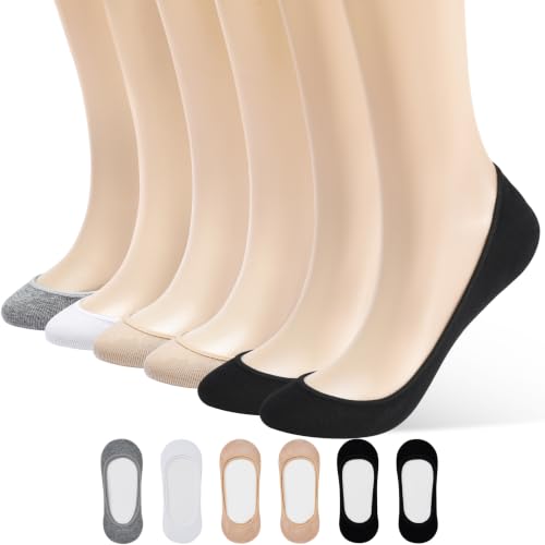 Image of ATBITER No Show Socks Womens Flats - 6 /12 Pairs Low Cut Invisible Non Slip