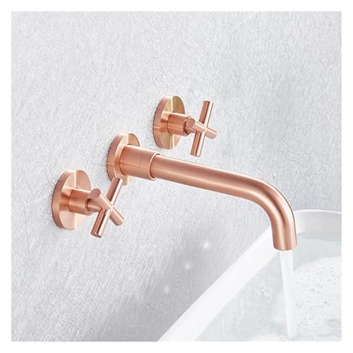 Robinet salle de bain mural or brossé mitigeur encastré double commande