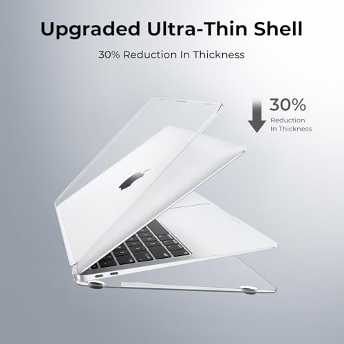 Image of EooCoo Case Compatible for MacBook Air 13.3 inch M1 2021 2020 2019 2018,A2337 A2179 A1932,Original Machine Color,Ultra-Thin Invisible,M1 Air 13 High Transparency Laptop Hard Shell Cover-Crystal Clear
