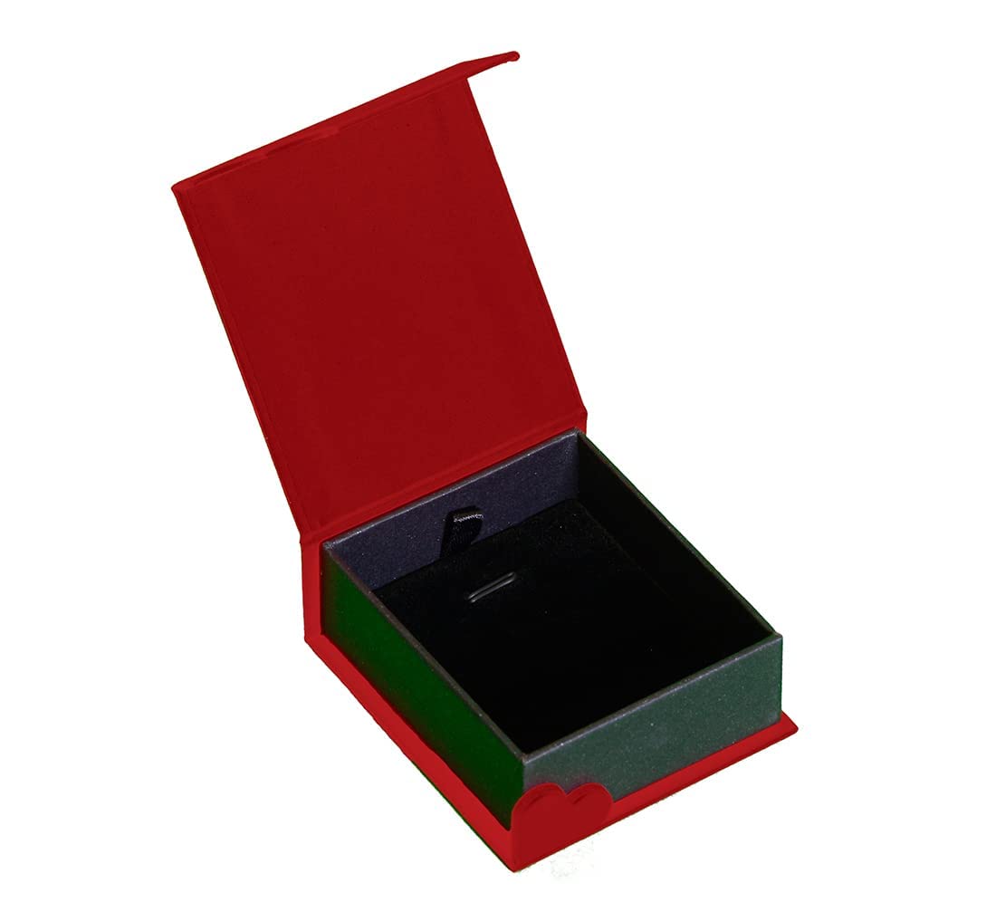 ZIRKONIA Scatole Regalo Per Gioielli: 6 Pezzi, Colori Rosso E Nero Con Glitter. Dimensioni 8x7x3 Cm, Con Magnete E Imbottitura In Velluto. Ideali Per Orecchini, Bracciali E Collane.