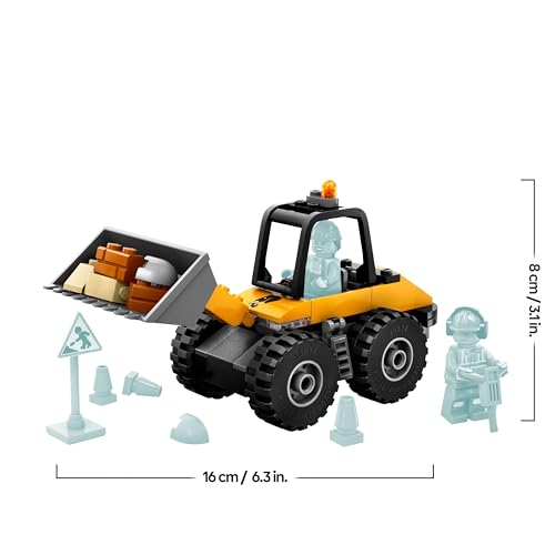 LEGO City Radlader - Spielzeugbagger für Kleinkinder, Mädchen und Jungen ab 4 Jahren - Fahrzeug Spielset - Montessori Geschenkideen für die Vorschule - Set mit 2 Bauarbeiter Minifiguren 60450