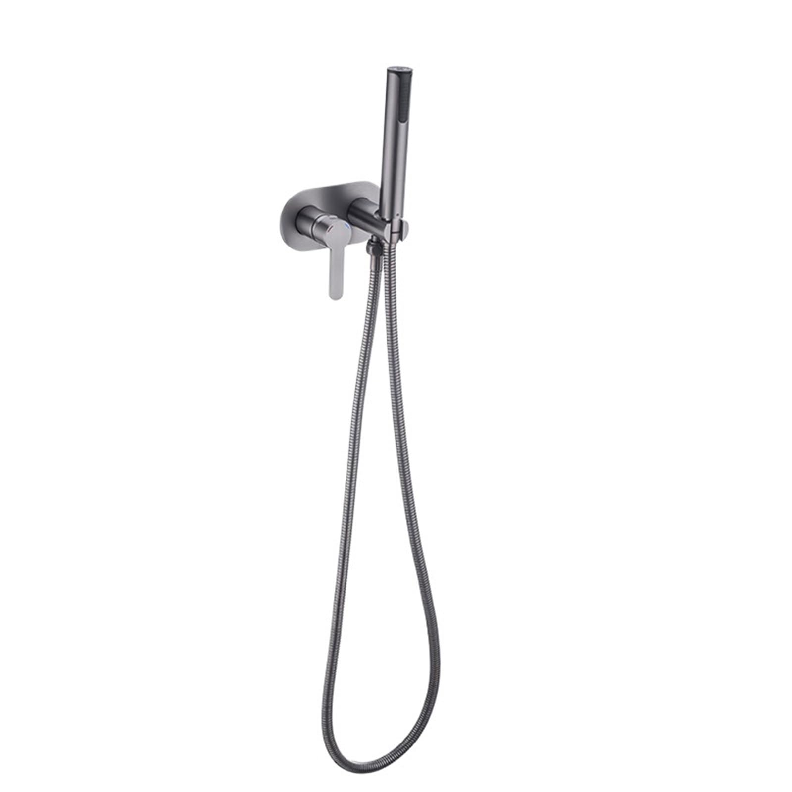 CMBSSTFC Rubinetto per Bidet con spruzzatore in Oro Rosa Spazzolato Miscelatore per Bagno a Parete Acqua Calda e Fredda con Tubo Flessibile 3 funzioni a Mano (Set Grigio)