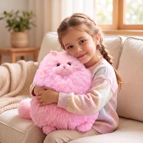 Image of Winsterch Cat Plush Stuffed Animal Toy, 10-Inch Pink Stuffed Cat for Girls